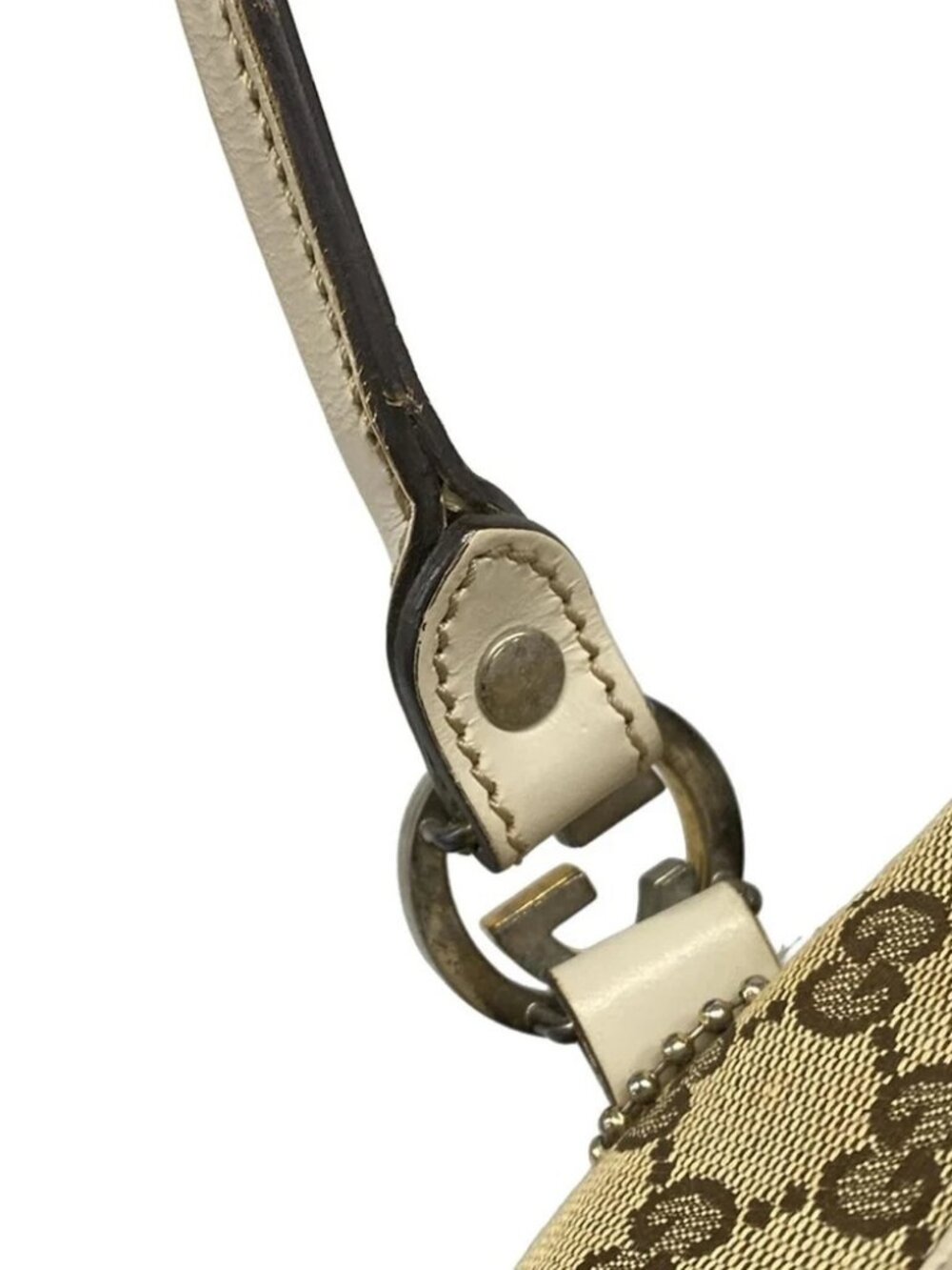 GUCCI GG Twins/GG Pattern Dark Brown Beige Cream Jacquard Leather - Picture 9 of 15